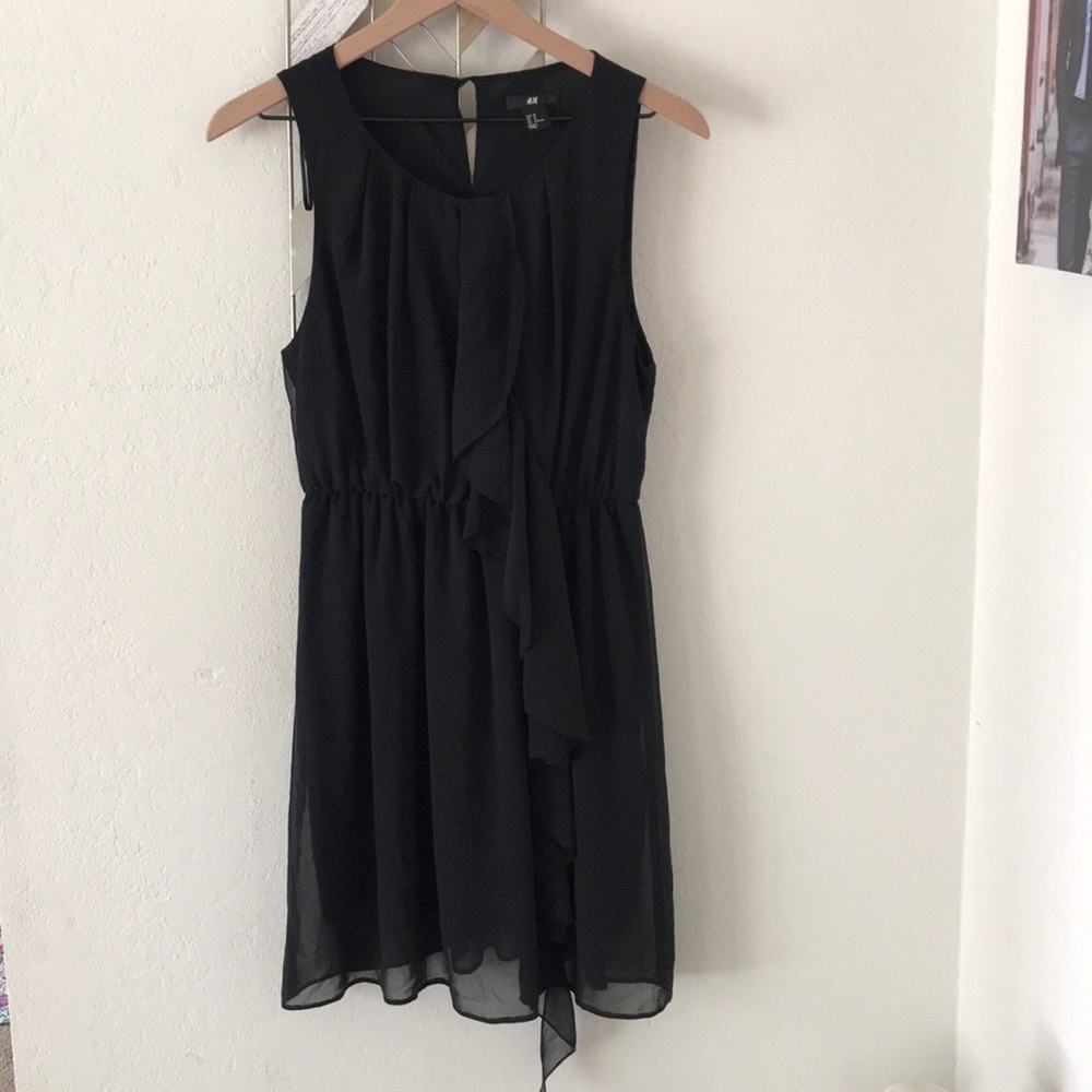 H&M black dress with ruffle